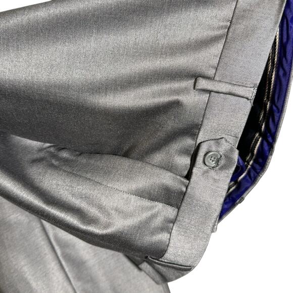 Figlio Lontano Silver Suit w/ black accents Two-piece suit 42 R pants 36 R X 30 - Picture 12 of 16